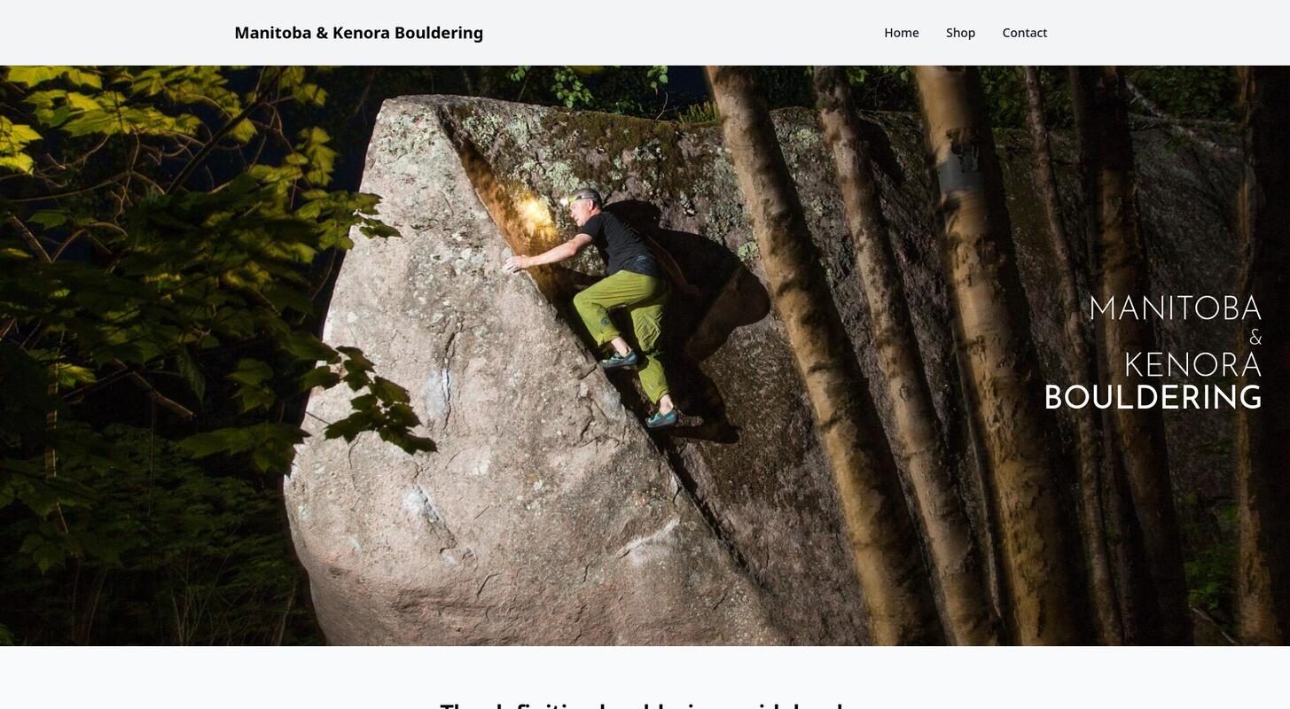 Manitoba & Kenora Bouldering home page